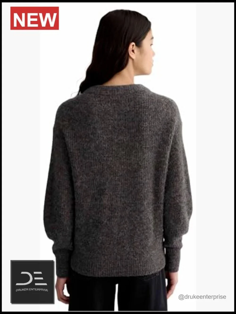 Alpaca Blend Crewneck Pullover Sweater Relaxed Fit